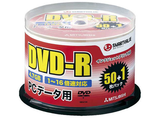 ●データ用ＤＶＤ−Ｒ●ワイド印刷●記録容量：４．７ＧＢ●内径：２３ｍｍ●外径：１１８ｍｍ●レーベルカラー：ホワイト●入数：５１枚●対応倍速：１〜１６倍速●スピンドルケース●対応機種：インクジェットプリ