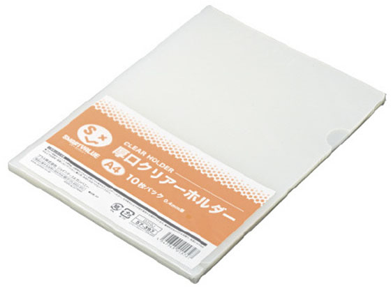 ●クリアホルダー●厚口●規格：Ａ４●１パック入数：１０枚●色：乳白●材質：ポリプロピレン●厚：０．４ｍｍ●外形寸法：縦３１０×横２２０ｍｍ●ＪＯＩＮＴＥＸオリジナル●ＳＭＡＲＴＶＡＬＵＥスマートバリュ