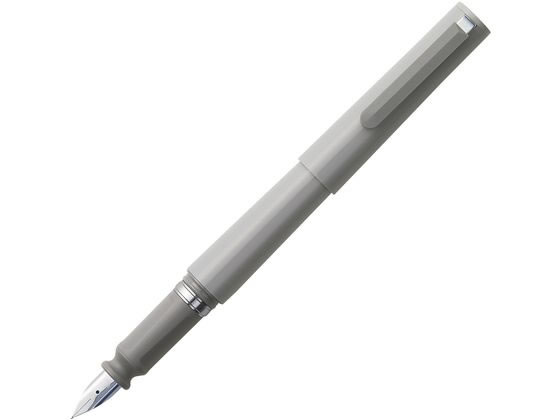 ●ペン先：ステンレス 太字 ●蓋・胴・クリップ：再生ＰＣ樹脂 大先：ＡＳ樹脂 ●色：グレー ●方式：両用式（カートリッジインク・コンバーター）※コンバーターは本体に装着されております。●ペン先回転機能