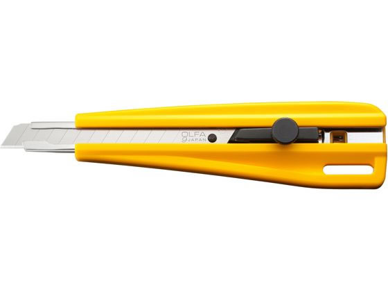 ●ネジロック式小型カッターナイフ●サイズ：１３０×３１．８×１６．１ｍｍ●落下防止用コード取付穴付●材質：樹脂／ＡＢＳ、刃／合金工具鋼●適合替刃：オルファカッター替刃小（ＳＢ５０Ｋ・ＳＢ１０ＫＳ・ＳＢ