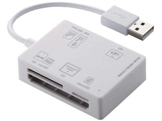 ●インターフェイス：ＵＳＢ２．０●最大転送速度：ＵＳＢ２．０ハイスピード／４８０Ｍｂｐｓ（理論値）●コネクタ形状：ＵＳＢ［Ａ］（オス）×１●スロット数：５●対応メディア（ＳＤメモリカード）：ＳＤ（Ｈｉ