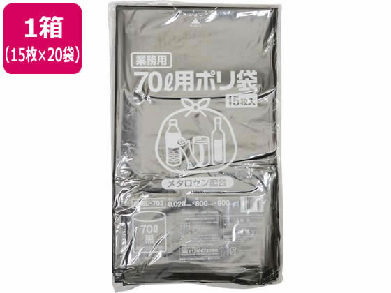 ポリゴミ袋(メタロセン配合) 黒 70L 15枚×20袋 GMBL-702 | Forestway