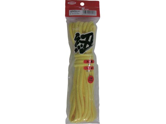 ●型番：AC-202●色：イエロー ●長さ（m）：5 ●標準幅（mm）：6●組紐（太丸タイプ）●アクリル
