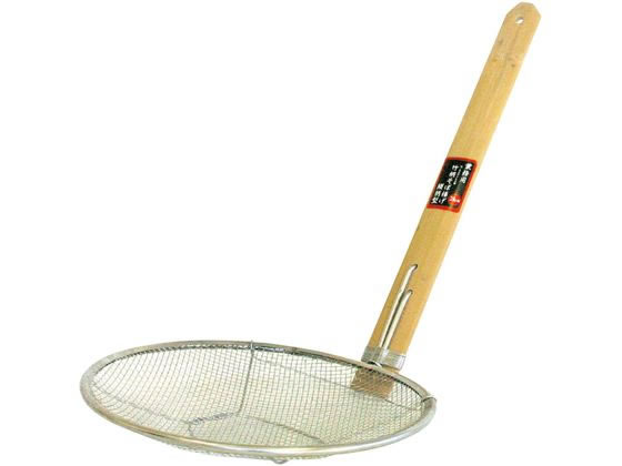 ●サイズ：外径φ２４０×柄長３７０ｍｍ●材質：網：１８−８ステンレス柄：竹●生産地：中国