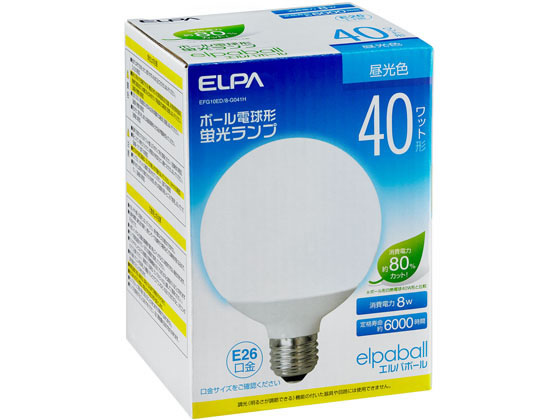朝日電器 電球形蛍光灯G形40W昼光色 EFG10ED 8-G041H 通販