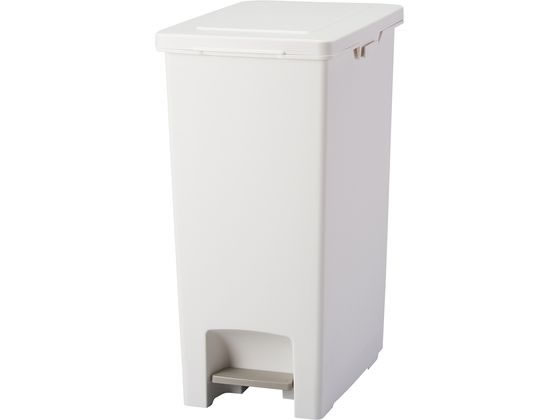 ●容量：４５Ｌ●サイズ：幅２８３×奥行４２８×高さ５８０ｍｍ●重量：２０３０ｇ●材質：本体・フタ・ポリ袋止め・ペダル・キャスター／ＰＰ、ロッド／スチール（クロームメッキ）●色：ホワイト