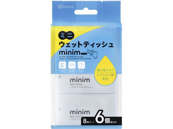 アイリスオーヤマ ミニウェットティッシュ minim 8枚入×6個 PWT-6PN