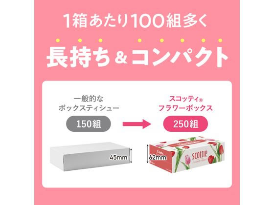 クレシア スコッティ ティッシュ フラワーボックス 250組 5個 通販