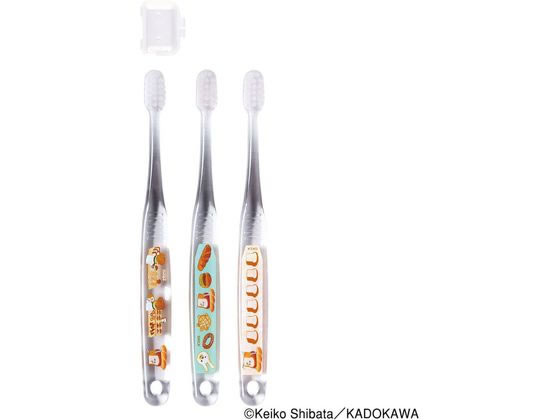 スケーター 歯ブラシ 3P キャップ付 園児用 クリア パンどろぼう 通販