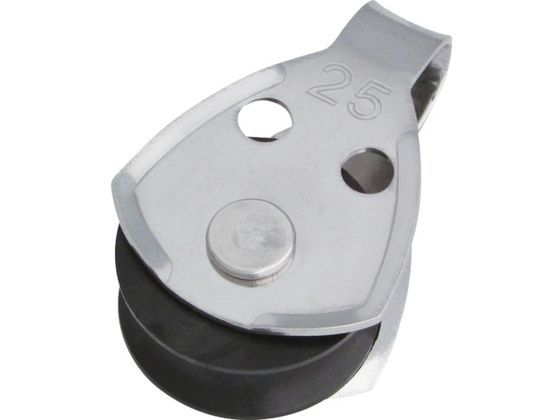 ●型番：B-1425●基本使用荷重（t）：0．03 ●車径（mm）：25 ●最大使用ロープ径（mm）：7 ●車数：1 ●寸法（mm）A：45．5 ●寸法（mm）B：28．5 ●寸法（mm）C：15．0