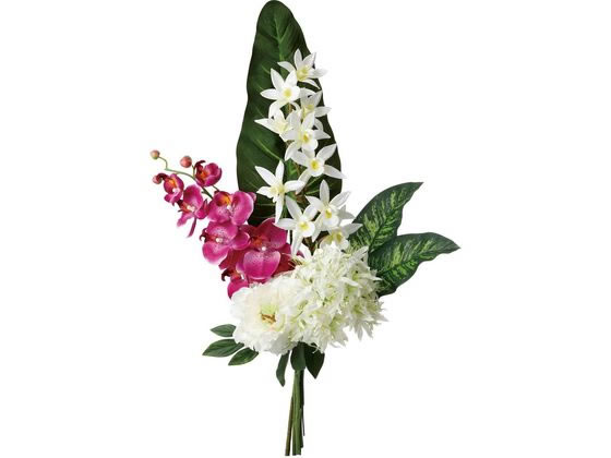 ●サイズ：全長８０ｃｍ・花径４〜１７ｃｍ・幅５０ｃｍ●重量：約２８０ｇ●材質：ポリエステル、ＰＥ、鉄、ＰＳ●規格：ラップ付き●注文単位：１本