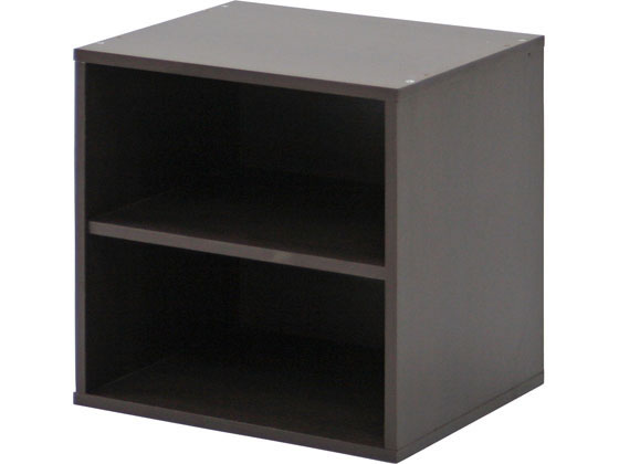 不二貿易 キューブボックス 棚付 ダークブラウン 2台セット 81903 通販