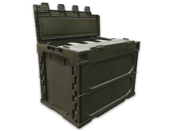 ●容量：６１．７Ｌ●サイズ（外寸）：５３０×３６６×３９７（Ｈ）ｍｍ●サイズ（内寸）：４９４×３３６×３６６（Ｈ）ｍｍ●有効内寸：４９１×３３４×３６６（Ｈ）ｍｍ●カラー：ＯＤグリーン●材質：ポリプロ