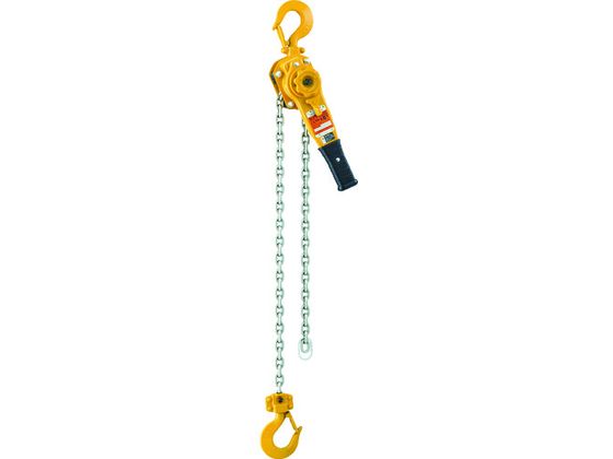 ●型番：LB016●定格荷重（t）：1．6 ●標準揚程（m）：1．5 ●フック間最小距離（mm）：335 ●レバー長さ（mm）：265●ボディー：機械構造用炭素鋼 ●ロードチェーン：ニッケルメッキ特殊