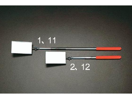 ●倍率：等倍●ミラー：５４×８９ｍｍ●全長：２８６〜３８７ｍｍ●グリップ径：φ１３ｍｍ●ミラー材質：ガラス●ミラー受部：ステンレス●シャフト：バネ鋼メッキ●重量：１２０ｇ●高所など目視しづらい場所の点
