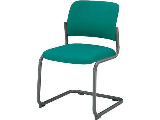 ●品番：ＣＫ−１０２Ｆ４ＨＳＸ２４●肘なし・塗装脚・カンチレバー脚タイプ●カラー：背・座／（布）ミディアムミント、脚／グレー●外寸法：幅４９５×奥行５５０×高さ７８５ｍｍ●座面寸法：幅４３５×奥行４２