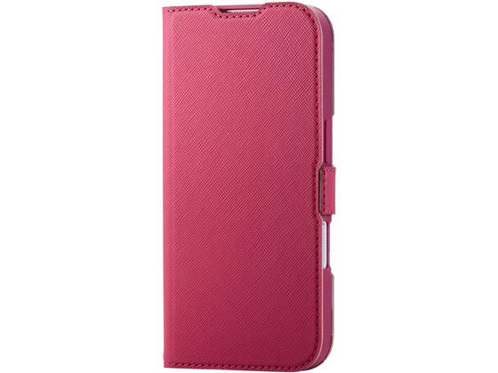 エレコム iPhone17 手帳型ケース フラワー ピンク PM-A25APLFUJPND