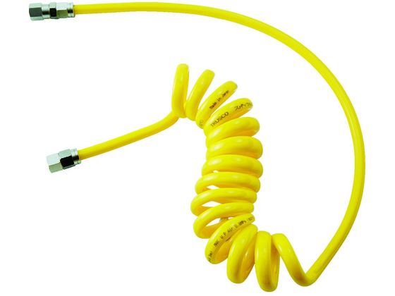 ●型番：SAH-1005●コイル径（mm）：52 ●使用範囲（m）：4．0 ●色：黄 ●全長（mm）：1000 ●ホース内径×外径（mm）：6．5×10 ●コイル長（mm）：400 ●使用流体：空気 