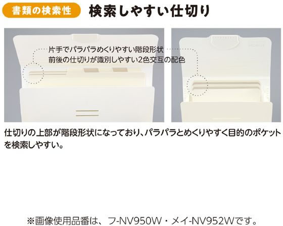 コクヨ 書類ファイル [ノビータ] 封筒サイズ 6ポケット オフ