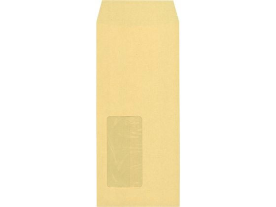 ●サイズ：洋形４号タテ型窓明●〒枠なし●封筒サイズ：縦２３５×横１０５ｍｍ●用紙：ＯＫゴールド（クラフト）●紙厚：７０ｇ／ｍ２●箱入数：１０００枚●注文単位：１箱●窓素材：セロハン（ＯＰＳフィルムエコ