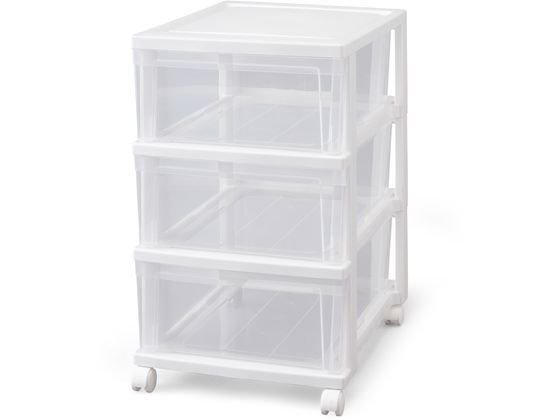 ●キャスターなしサイズ（約）：３段の場合:３９０×５００×５９０ｍｍ●耐荷重（約）：３段の場合：全体１４ｋｇ、天板２ｋｇ、引き出し１段あたり４ｋｇ●引出内寸（約）：３１８×４５０×１６２ｍｍ●収納の目