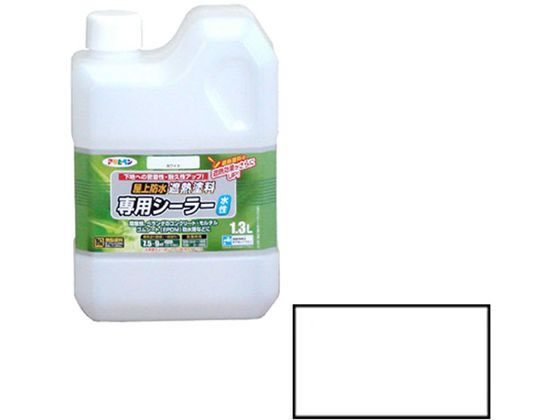 ●内容量：１．３Ｌ●カラー：ホワイト●重量：１７００ｇ●標準塗り回数：１回塗り●光沢：ツヤ消し●塗膜の仕上がり：不透明（下地を隠す）●塗料タイプ：水性アクリルエマルション樹脂塗料●乾燥時間：夏期 ３０