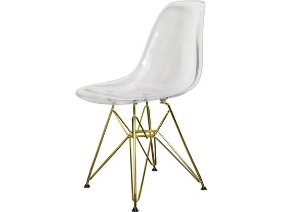 ●色：クリア●本体外寸：幅４６×奥行５３×高さ８２ｃｍ座面の高さ：４５ｃｍ●商品重量：４．２ｋｇ●素材：シート素材：ポリカーボネート、スチール脚素材：クロームメッキスチール●梱包サイズ１脚（１個口）：
