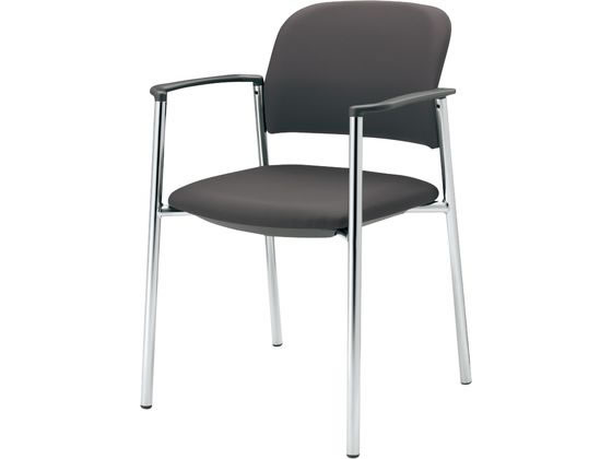 ●品番：ＣＫ−Ｍ１０１ＶＺＥ５●肘付き・メッキ脚・固定脚タイプ●カラー：背・座／（レザー）ダルグレー●外寸法：幅５５５×奥行５５０×高さ７８５ｍｍ●座面寸法：幅４３５×奥行４２０ｍｍ●肘内寸法：幅４３