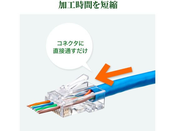 サンワサプライ RJ-45コネクタ Cat6 貫通型 100個 ADT-6RJKN-100 サンワサプライ RJ-45コネクタ Cat6 貫通型 100個 ADT-6RJKN-100