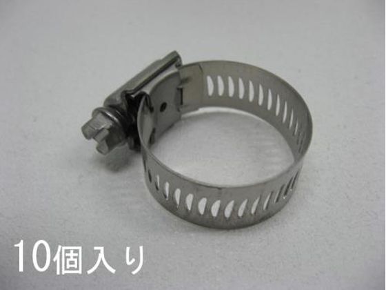 ●適合直径：１４〜２７ｍｍ●バンド幅：１４．２ｍｍ●六角（−）ねじ：５／１６"（８ｍｍ）●材質：オールステンレス●スクリュー：ＳＵＳ４１０●入数：１０個