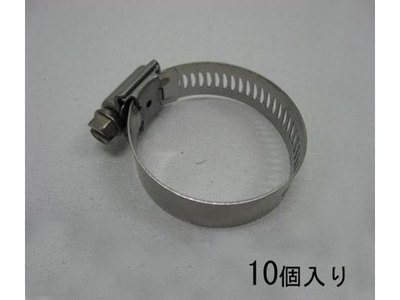 ●適合直径：３３〜５７ｍｍ●バンド幅：１４．２ｍｍ●六角（−）ねじ：５／１６"（８ｍｍ）●材質：オールステンレス●スクリュー：ＳＵＳ４１０●入数：１０個