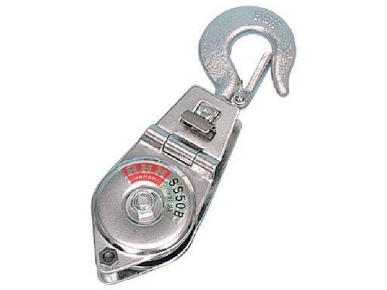 ●型番：SS-75B●基本使用荷重（t）：0．35 ●車径（mm）：75 ●最大使用ロープ径（mm）：10 ●車数：1 ●寸法（mm）A：240 ●寸法（mm）B：85 ●寸法（mm）C：40 ●使用
