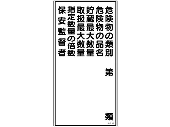 ●型番：052016●表示内容：危険物の類別 ●取付仕様：穴ナシ（加工フリー） ●縦（mm）：600 ●横（mm）：300 ●厚さ（mm）：1●取付方法：ビスまたはテープ止め（ビス、テープは別売） ●