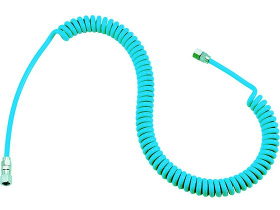 ●型番：CHA-400●コイル径（mm）：28 ●使用範囲（m）：1．9 ●色：青 ●全長（mm）：700 ●ホース内径×外径（mm）：5×8 ●コイル長（mm）：400 ●使用流体：空気●流体温度：