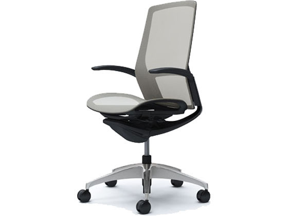 ●品番：Ｃ７４５ＢＲ Ｆ１Ｅ３●背座タイプ：背／メッシュ、座／メッシュ●カスタムパネル：メッキ●脚カラー：ポリッシュ●ボディカラー：ブラック●肘タイプ：デザインアーム●外寸法：幅６８５×奥行６８５×高