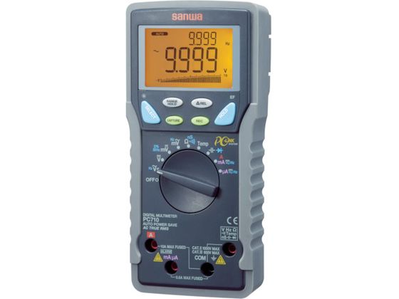 ●型番：PC710●入数：1台●直流電圧（V）：999．9 ●交流電圧（V）：999．9 ●直流電流（A）：10 ●交流電流（A）：10 ●抵抗（Ω）：60M ●周波数（Hz）：15〜50．00k ●