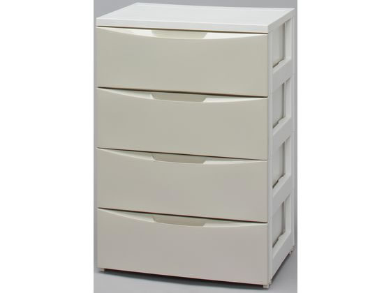 ●色：ホワイト／アイボリー●商品サイズ（約）：幅５５０×奥行４１０×高さ８０５ｍｍ●耐荷重（約）：引出１段あたり４ｋｇ●引出内寸（約）：４７５×３６０×１４５ｍｍ●収納の目安：引出１段あたりＹシャツな