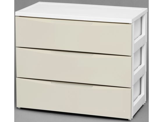●色：ホワイト／アイボリー●商品サイズ（約）：幅７２０×奥行４１０×高さ６１５ｍｍ●耐荷重（約）：引出１段あたり６ｋｇ●引出内寸（約）：６４５×３６０×１４５ｍｍ●収納の目安：引出１段あたりＹシャツな