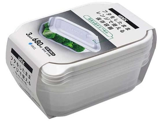 アスベル 保存容器 レンジ名人 エア弁付 長角 L 680mL 3個 通販