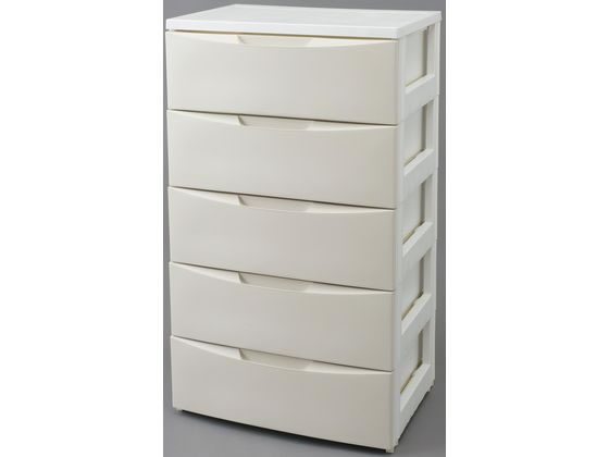 ●色：ホワイト／アイボリー●商品サイズ（約）：幅５５０×奥行４１０×高さ９９５ｍｍ●耐荷重（約）：引出１段あたり４ｋｇ●引出内寸（約）：４７５×３６０×１４５ｍｍ●収納の目安：引出１段あたりＹシャツな