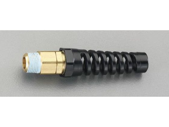 ●ねじサイズ：Ｒ（ＰＴ）１／４"●適合ホース内径：６．５ｍｍ●適合ホース外径：１０ｍｍ●材質：本体：真鍮、スプリング：ポリアミド●最高使用圧力：１．５ＭＰａ（１５ｋｇｆ／ｃｍ２）●使用温度範