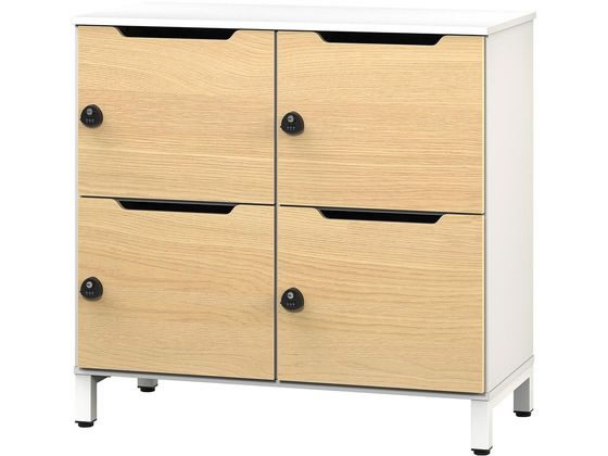 ●カラー：ホワイト×オーク扉●外寸（ｍｍ）：Ｗ１０００×Ｄ５００×Ｈ１０００ｍｍ●材質：本体／低圧メラミン樹脂化粧木質ボード・ＰＶＣエッジ、脚部／スチール（粉体塗装）、アジャスター／ＰＰ●商品重量（ｋ