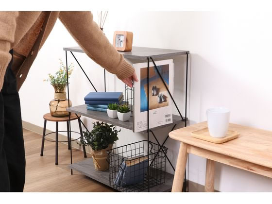 不二貿易 EZBO ワイヤーラック 3段 60幅 グレー 77551 通販