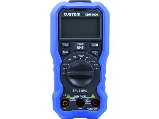 ●型番：CDM-7000●入数：1台●直流電圧（V）：1000 ●交流電圧（V）：750 ●直流電流（A）：10 ●交流電流（A）：10 ●抵抗（Ω）：60M ●適合規格：CATIII600V ●電源