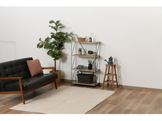 不二貿易 EZBO ワイヤーラック 4段 60幅 オークナチュラル 77563 通販