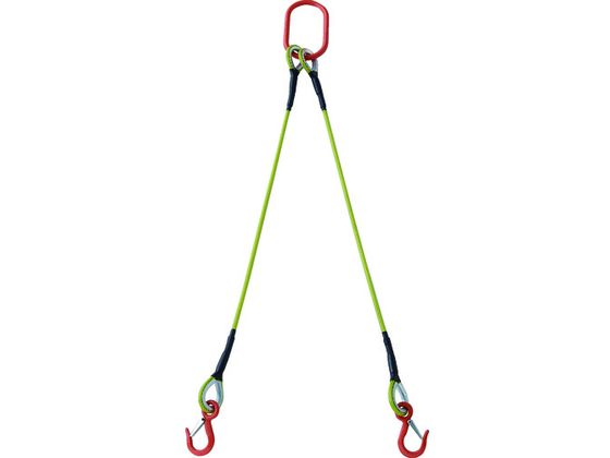 ●型番：TWSP2P9S2WT●入数：1S●安全使用荷重2本吊り（t）：吊り角度60度以内1．07 ●全長（m）：2．0 ●ワイヤ径（mm）：9 ●外径（mm）：11 ●被覆色：黄透明●アルミロックタ