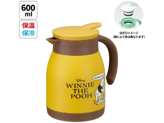 ●絵柄：くまのプーさん●本体サイズ：１６．４×１０．９×１４ｃｍ●本体重量：４１０ｇ●容量：６００ｍｌ●本体材質＝内びん：ステンレス鋼、胴部：ステンレス鋼（アクリル樹脂塗装）、フタ・ハンドル・底部：ポ