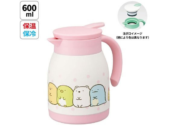 ●絵柄：すみっコぐらし●本体サイズ：１６．４×１０．９×１４ｃｍ●本体重量：４１０ｇ●容量：６００ｍｌ●本体材質＝内びん：ステンレス鋼、胴部：ステンレス鋼（アクリル樹脂塗装）、フタ・ハンドル・底部：ポ