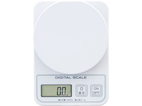 ●計量範囲：０から３０００ｇ●最小表示：１ｇ●電源：単４電池２本●本体材質：ＡＢＳ樹脂●サイズ：約Ｗ１１４×Ｄ１６１×Ｈ３０ｍｍ●備考：１ｇ単位での計量可能なタイプです●パワーオートオフ機能付き●内容