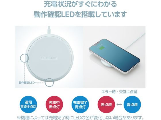 エレコム ワイヤレス充電器 Qi認証 ブルー W-QA25BU 通販【フォレスト